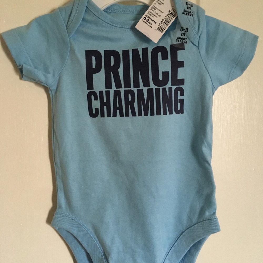 Prince Charming 0-3 onesie NWT